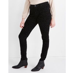 Madewell Flocked Leopard 9” Mid-Rise Skinny Jeans